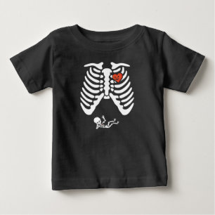Skeleton pregnancy spooky Halloween pumpkin baby T-Shirt