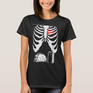 Skeleton Pregnancy Taco Beer Xray Halloween Soon D T-Shirt