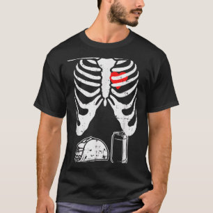 Skeleton Pregnancy Taco Beer Xray Halloween Soon D T-Shirt
