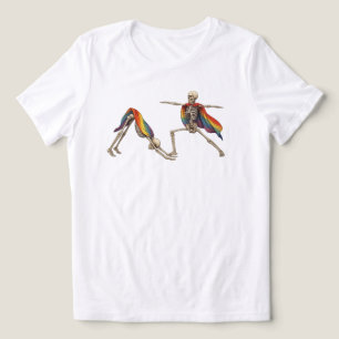 Skeleton Pride Yoga Comfort Colours Shirt, Rainbow Tri-Blend Shirt