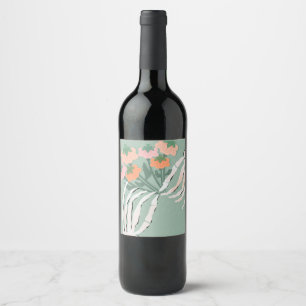 Skeleton Pumpkin Bouquet Halloween   Wine Label