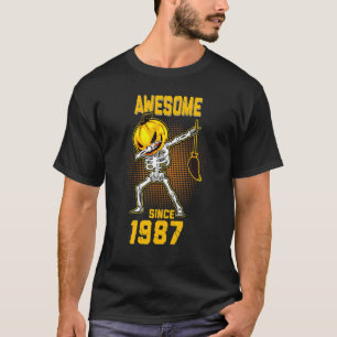 Skeleton Pumpkin Dabbing Awesome Since Halloween 1 T-Shirt