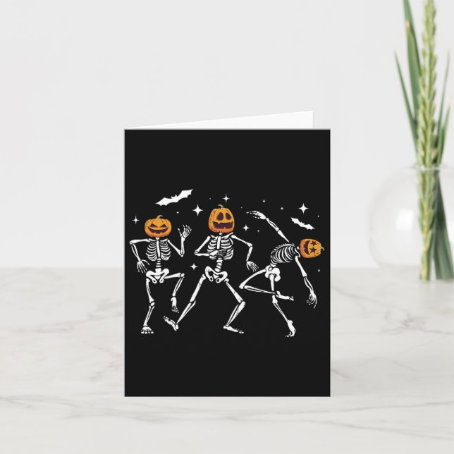 Skeleton Pumpkin Halloween  Card (Front)