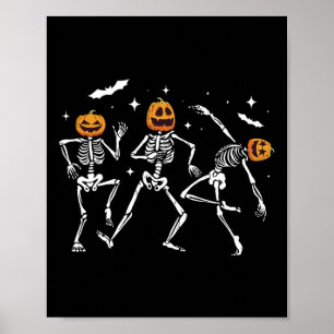 Skeleton Pumpkin Halloween  Poster