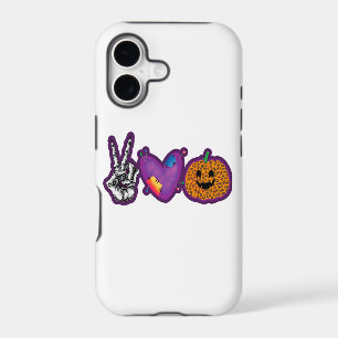 Skeleton Pumpkin Peace Love Halloween