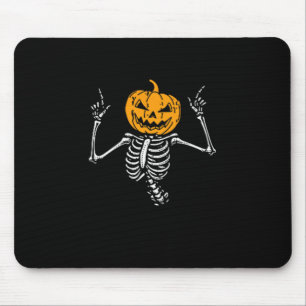 Skeleton Pumpkin Rocket Halloween Spooky Men Women Mouse Pad