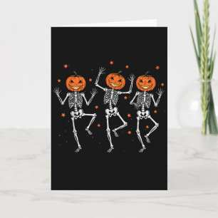 Skeleton Pumpkin Spooky Dancing Halloween Dance Co Card