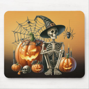 Skeleton Pumpkins Halloween Mousepad
