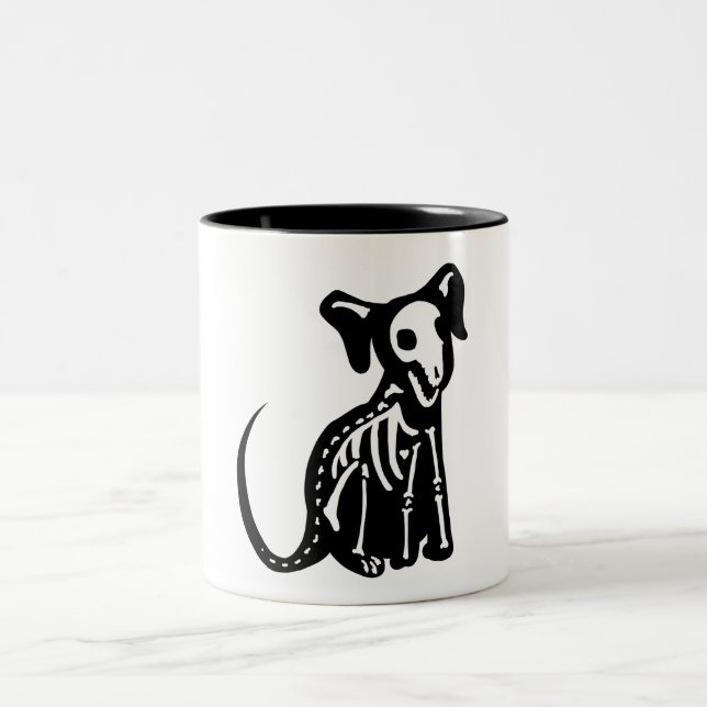 Skeleton Pup Two-Tone Coffee Mug (Center)