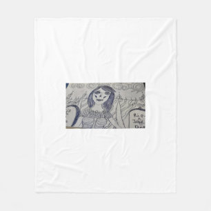 Skeleton Queen — Gothic Graveyard Halloween Art Fleece Blanket