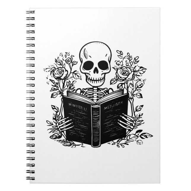 Skeleton reading romance book (Front)