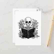 Skeleton reading romance book