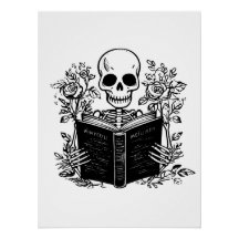 Skeleton reading romance book