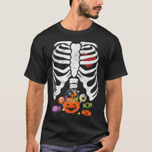 Skeleton Rib Cage Candy Funny Halloween Easy Costu T-Shirt