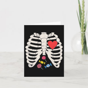 Skeleton Rib Cage Candy Heart Funny Xray Halloween Card