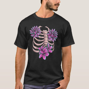 Skeleton Rib Cage Floral X Ray Halloween Costume G T-Shirt