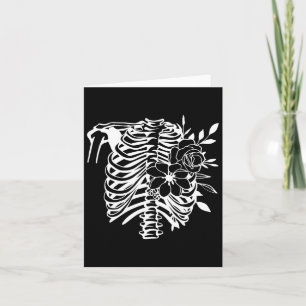 Skeleton Rib Cage Flower Easy Halloween Costume 1  Card