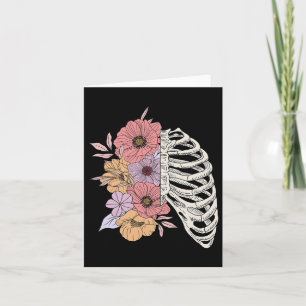 Skeleton Rib Cage Flower Easy Halloween Costume  Card