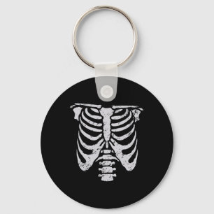 Skeleton Rib Cage Flower Easy Halloween Costume Key Ring