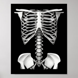 Skeleton Rib Cage Halloween Costume Gifts For Men  Poster