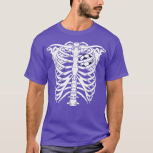 Skeleton Rib Cage Soccer Halloween Costume Soccer  T-Shirt