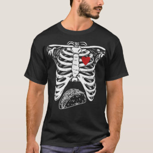 Skeleton Rib Cage Tacos Pregnancy Couple Halloween T-Shirt