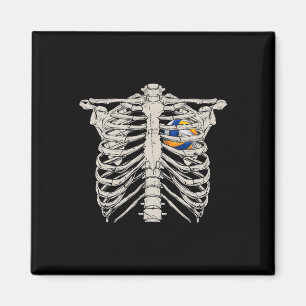 Skeleton Rib Cage Volleyll Ll Heart Happy Hallowee Magnet