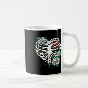 Skeleton Rib Cage With Flowers Halloween Xray Skel Coffee Mug