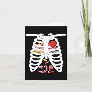 Skeleton Rib Cage X-ray Candy Funny Halloween Card