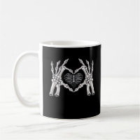 Skeleton Ribs Hand Heart Sign