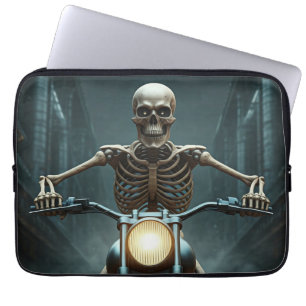 Skeleton Riding A Motorbike Laptop Sleeve