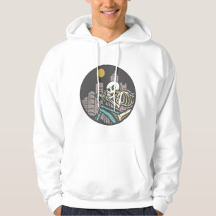 Skeleton Riding Bicycle Hoodie
