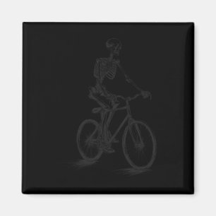 Skeleton Riding Bicycle Scary Halloween Skeleton B Magnet