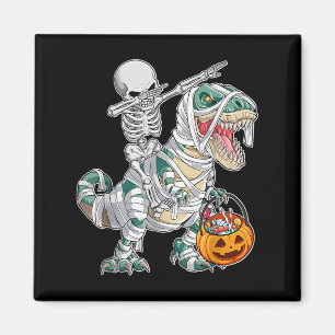 Skeleton Riding Dancing Dab Dinosaur Trex Hallowee Magnet