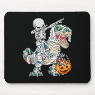Skeleton Riding Dancing Dab Dinosaur Trex Hallowee Mouse Pad
