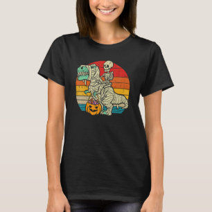 Skeleton Riding Dino Mummy Retro Toddler Boys Hall T-Shirt