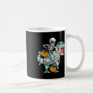 Skeleton Riding Dinosaur T Rex Fun Kids Boys Hallo Coffee Mug