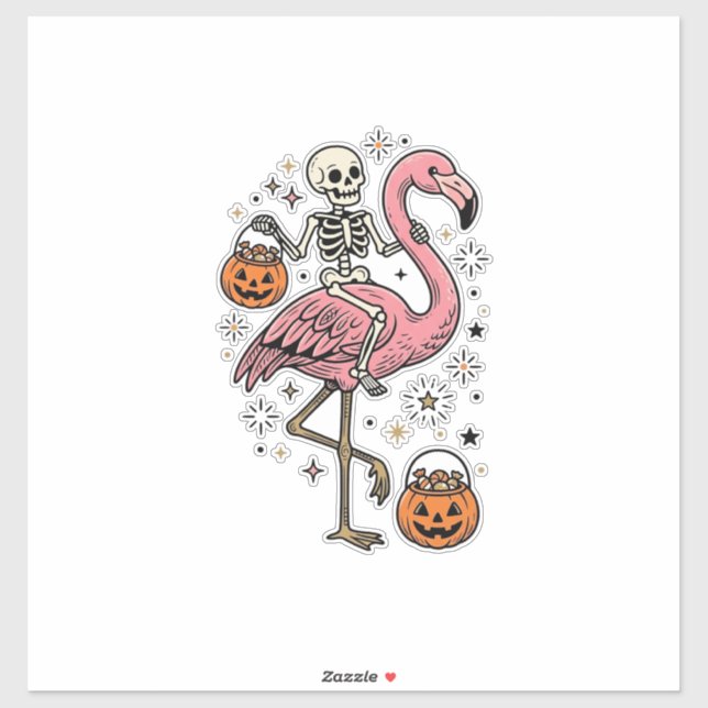 Skeleton Riding Flamingo Halloween Candy Shirt_1 (Sheet)