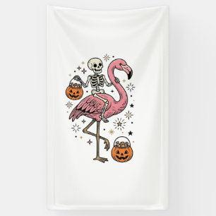Skeleton Riding Flamingo Halloween Candy Shirt_1 Banner