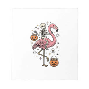 Skeleton Riding Flamingo Halloween Candy Shirt_1 Notepad