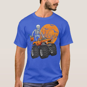 Skeleton Riding Monster Truck Halloween Costume Ma T-Shirt