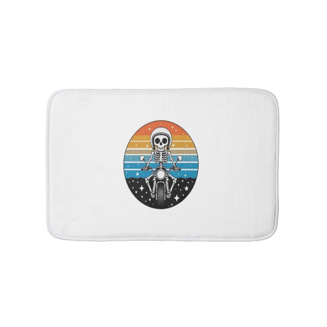 Skeleton Riding Motorcycle Bath Mat (Front)