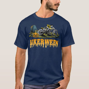 skeleton riding motorcycle bikerween halloween Pum T-Shirt