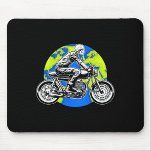 Skeleton Riding Motorcycle Earth Day Cool Save The Mouse Pad