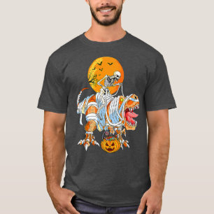 Skeleton Riding Mummy Dinosaur T re For Boys Kids T-Shirt
