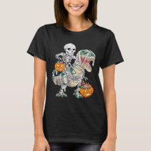Skeleton Riding Mummy Dinosaur T rex Halloween Fun