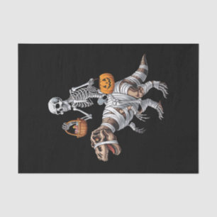 Skeleton Riding Mummy Dinosaur T rex Halloween Fun Tissue Paper