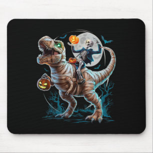 Skeleton Riding Mummy Pumpkin T Rex Dinosaur Funny Mouse Pad