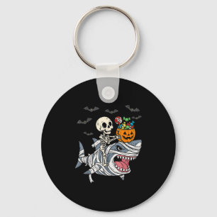 Skeleton Riding Mummy Shark Halloween Boys Toddler Key Ring