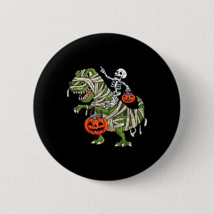 Skeleton Riding Mummy T Rex Halloween Boys Girls K 6 Cm Round Badge